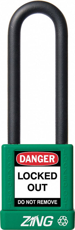 D8959 Lockout Padlock KD Green 1-3/4 H