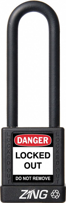 D8959 Lockout Padlock KD Black 1-3/4 H