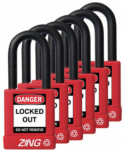 D8964 Lockout Padlock KA Red 1-3/4 H PK6