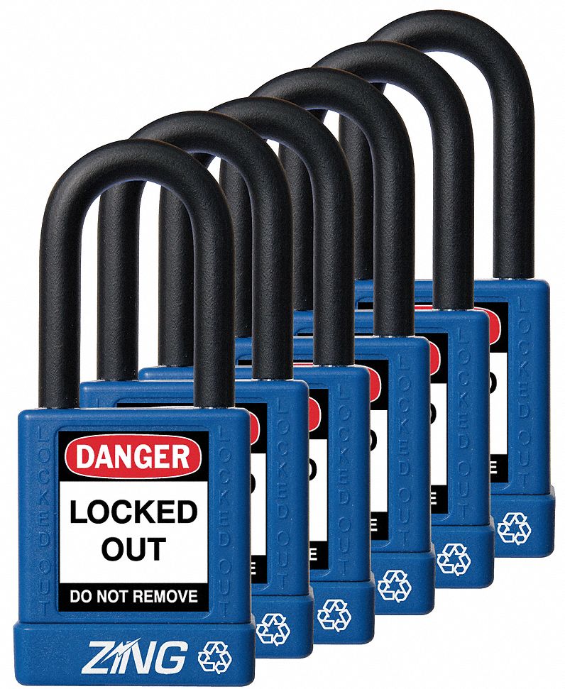 D8964 Lockout Padlock KA Blue 1-3/4 H PK6