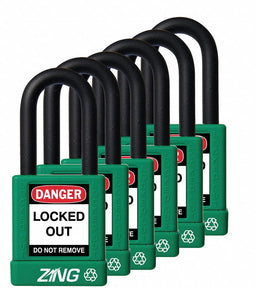 D8964 Lockout Padlock KA Green 1-3/4 H PK6