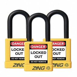 D8963 Lockout Padlock KA Yellow 1-3/4 H PK3