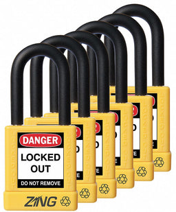 D8964 Lockout Padlock KA Yellow 1-3/4 H PK6