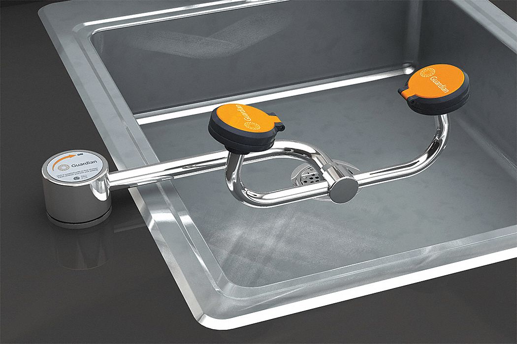 Eyewash Deck Mount Left 14-3/8 W 6-1/2 D