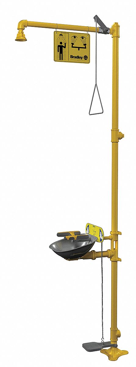 Drench Shower With Eyewash Yellow