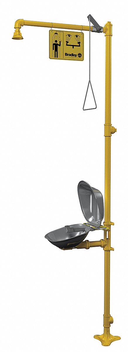 Drench Shower With Eyewash Yellow