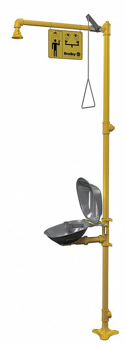 Drench Shower With Eyewash Yellow