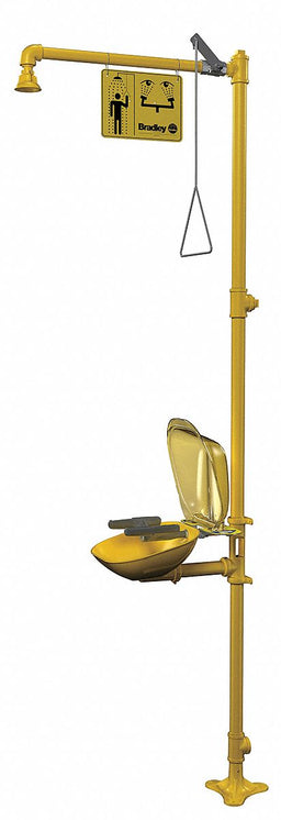 Drench Shower with Face/Eyewash Yellow