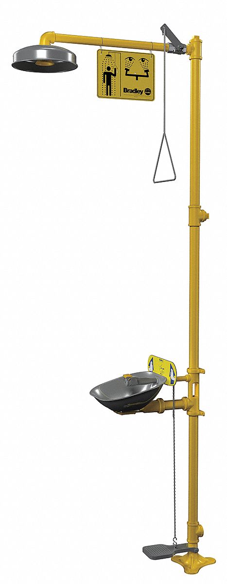 Drench Shower With Eyewash Yellow