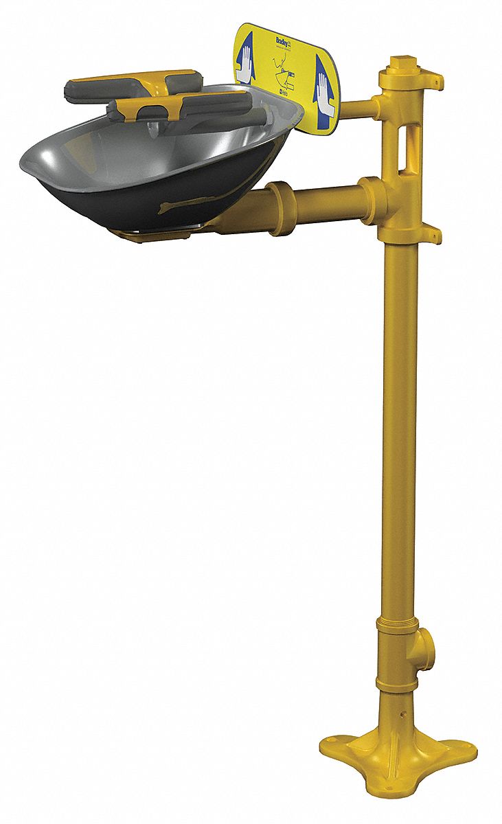 Eye/Face Wash Station Ped Steel 15-1/2 W