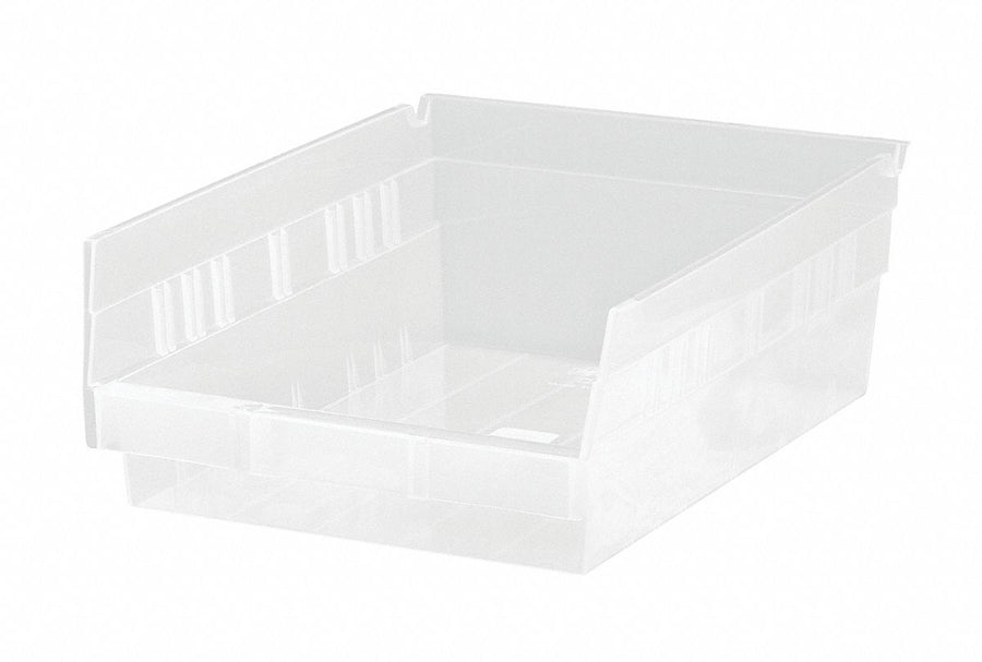 Shelf Bin Clear Polypropylene 4 in