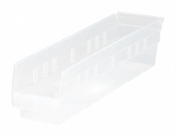 Shelf Bin Clear Polypropylene 4 in
