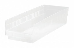 Shelf Bin Clear Polypropylene 4 in