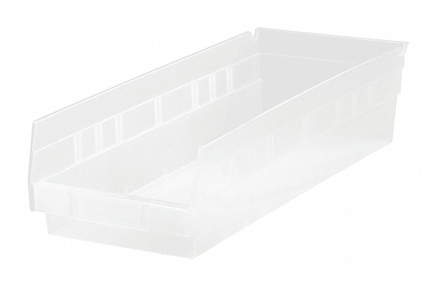 Shelf Bin Clear Polypropylene 4 in