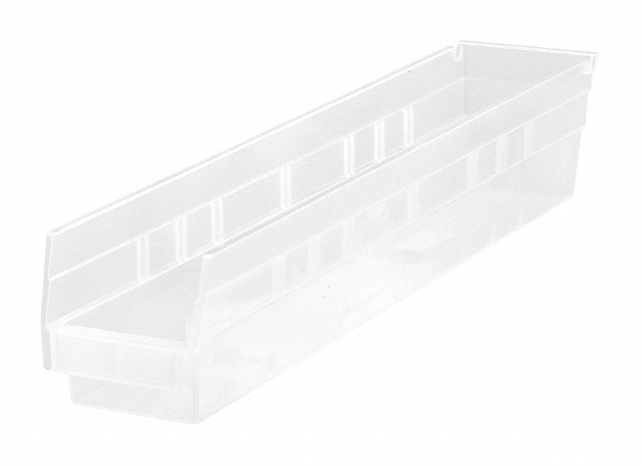 Shelf Bin Clear Polypropylene 4 in