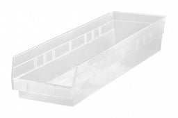 Shelf Bin Clear Polypropylene 4 in