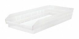 Shelf Bin Clear Polypropylene 4 in