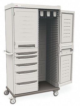 CatheterCab Taupe Polymr Mobile 3Shelves
