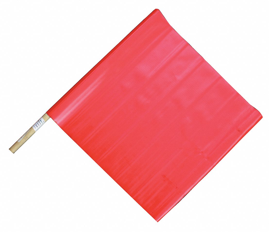 Handheld Warning Flag Red 18 Wx24 H