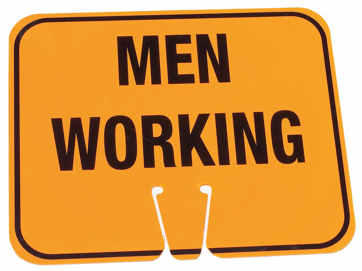 Traffic Cone Sign Org/Black Men Working