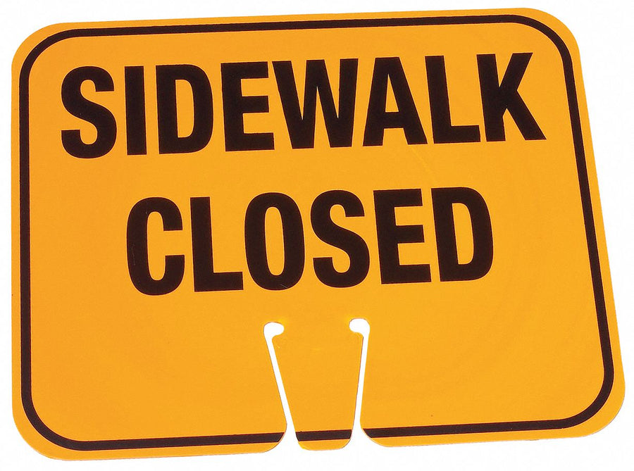 Traffic Cone Sign Orange Sidewalk Closed