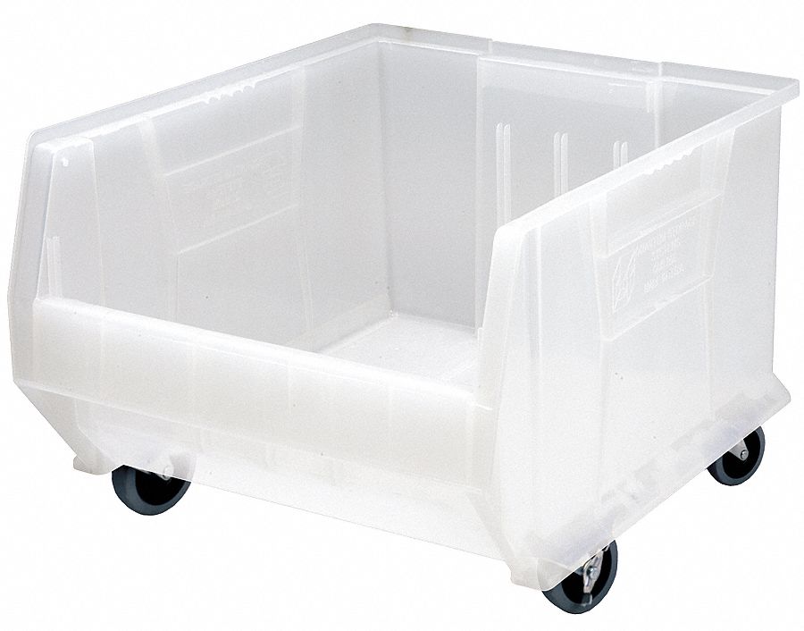 Mobile Bin Clear Polypropylene 11 in