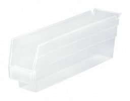 Shelf Bin Clear Polypropylene 4 in
