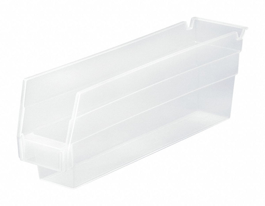 Shelf Bin Clear Polypropylene 4 in