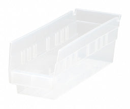 Shelf Bin Clear Polypropylene 4 in