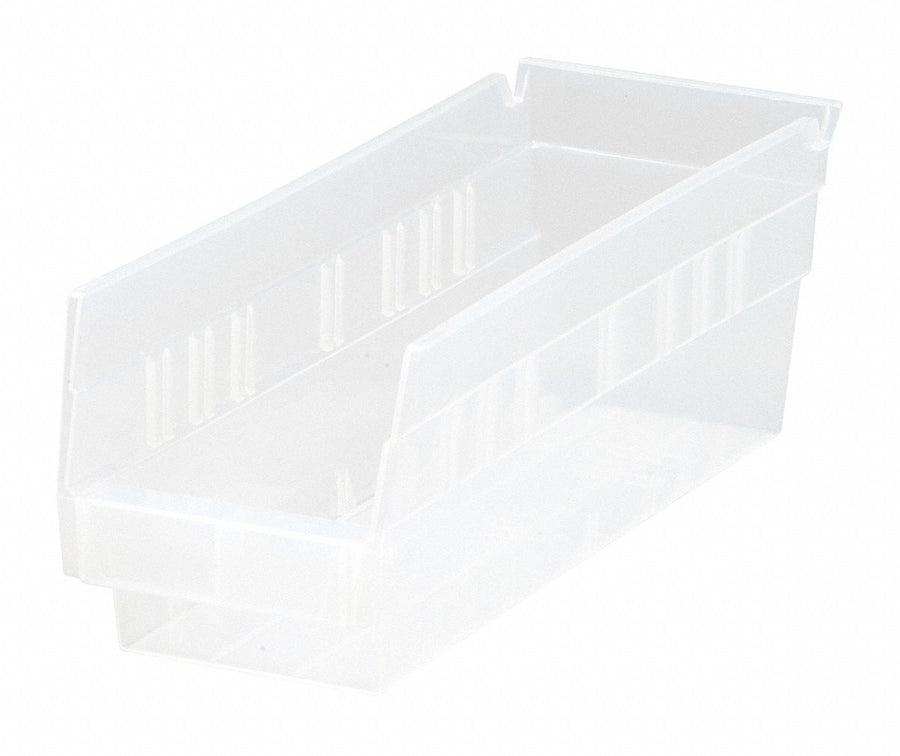 Shelf Bin Clear Polypropylene 4 in