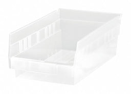 Shelf Bin Clear Polypropylene 4 in