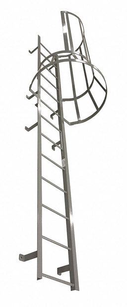 Fixed Ladder w/Safety Cage 13 ft 3 In H