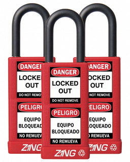 D7359 Lockout Padlock KA Red 3 H PK3