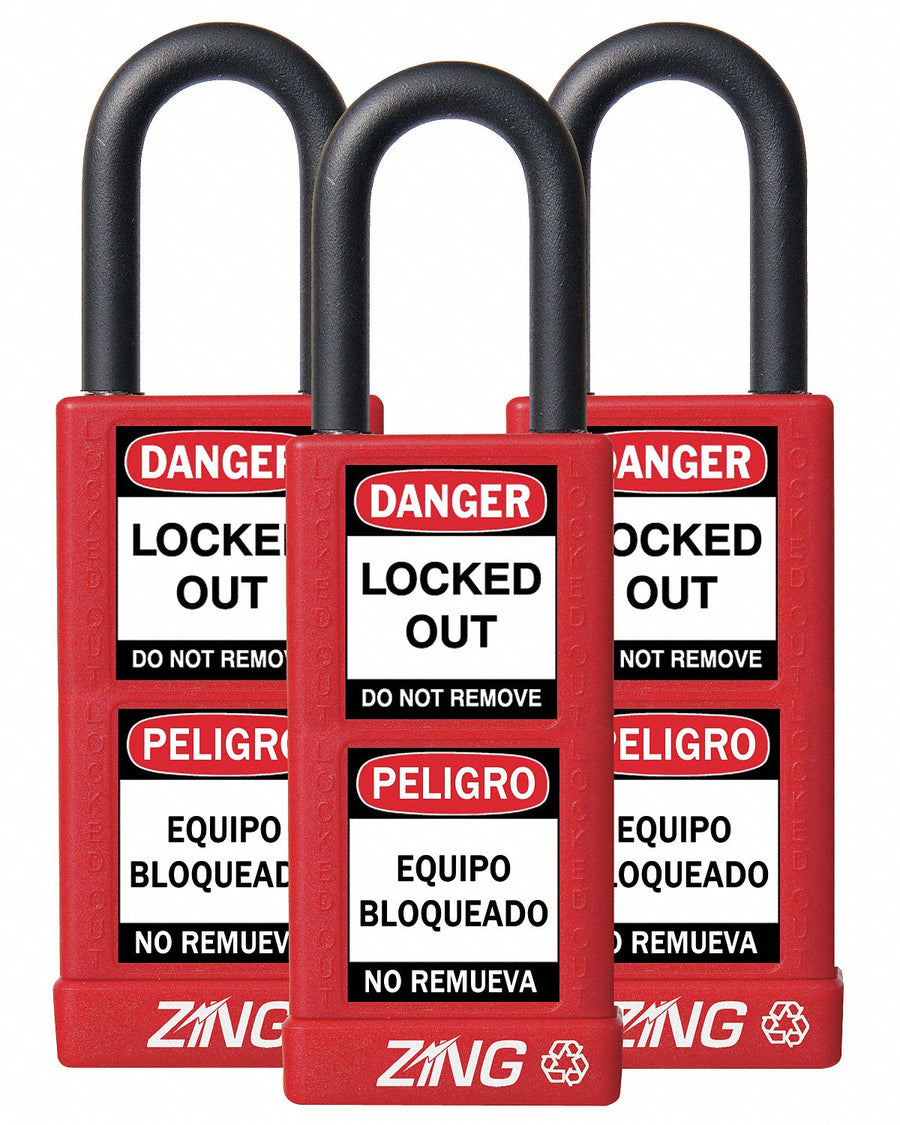 D7359 Lockout Padlock KA Red 3 H PK3