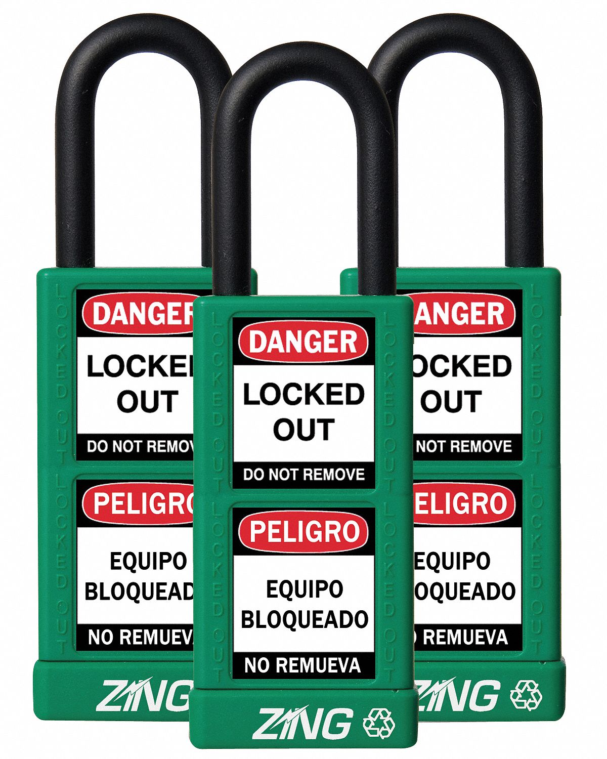 D7359 Lockout Padlock KA Green 3 H PK3