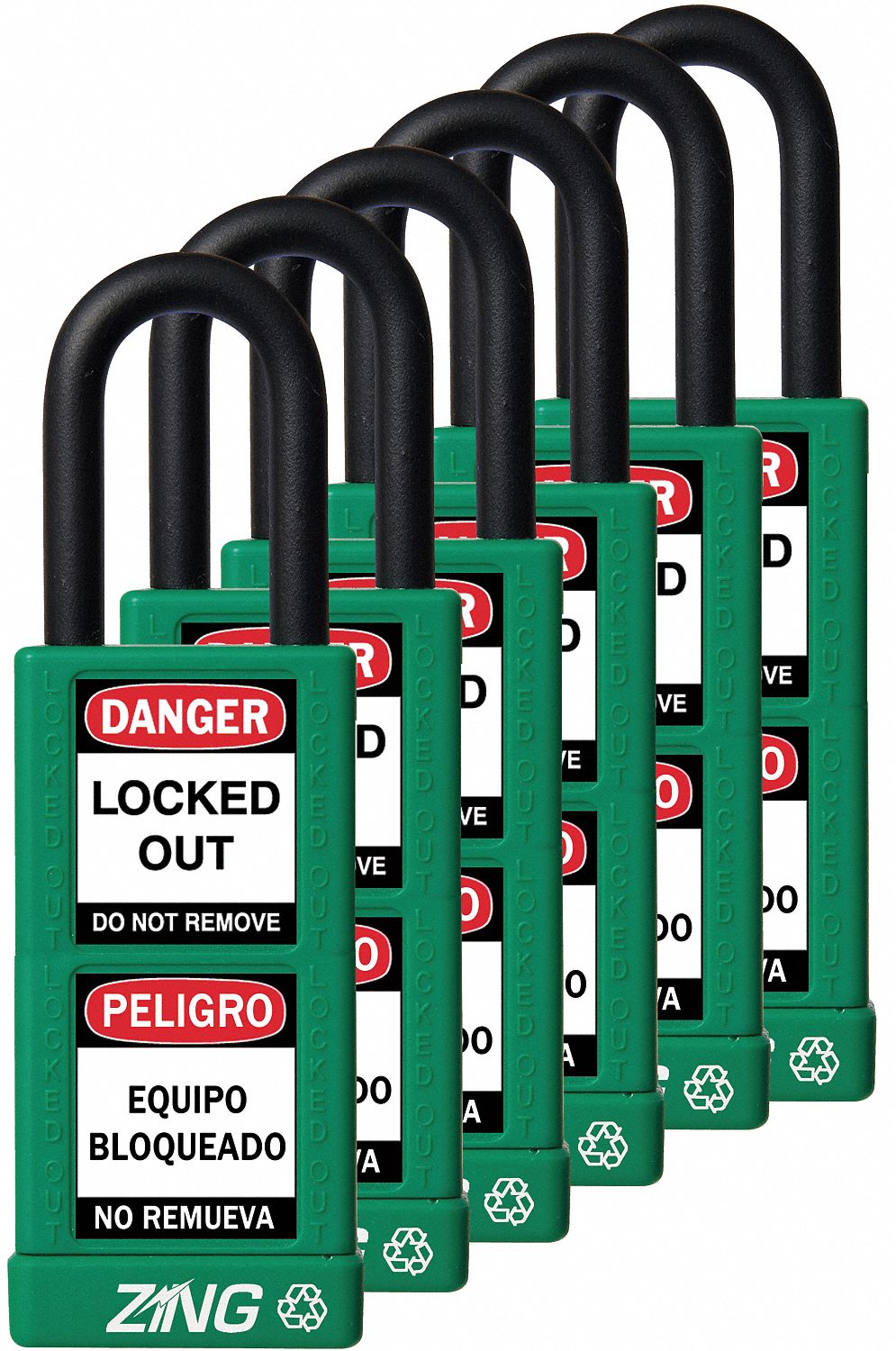 D7361 Lockout Padlock KA Green 3 H PK6