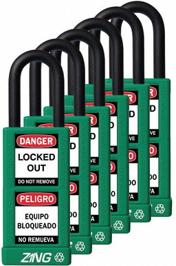 D7361 Lockout Padlock KA Green 3 H PK6