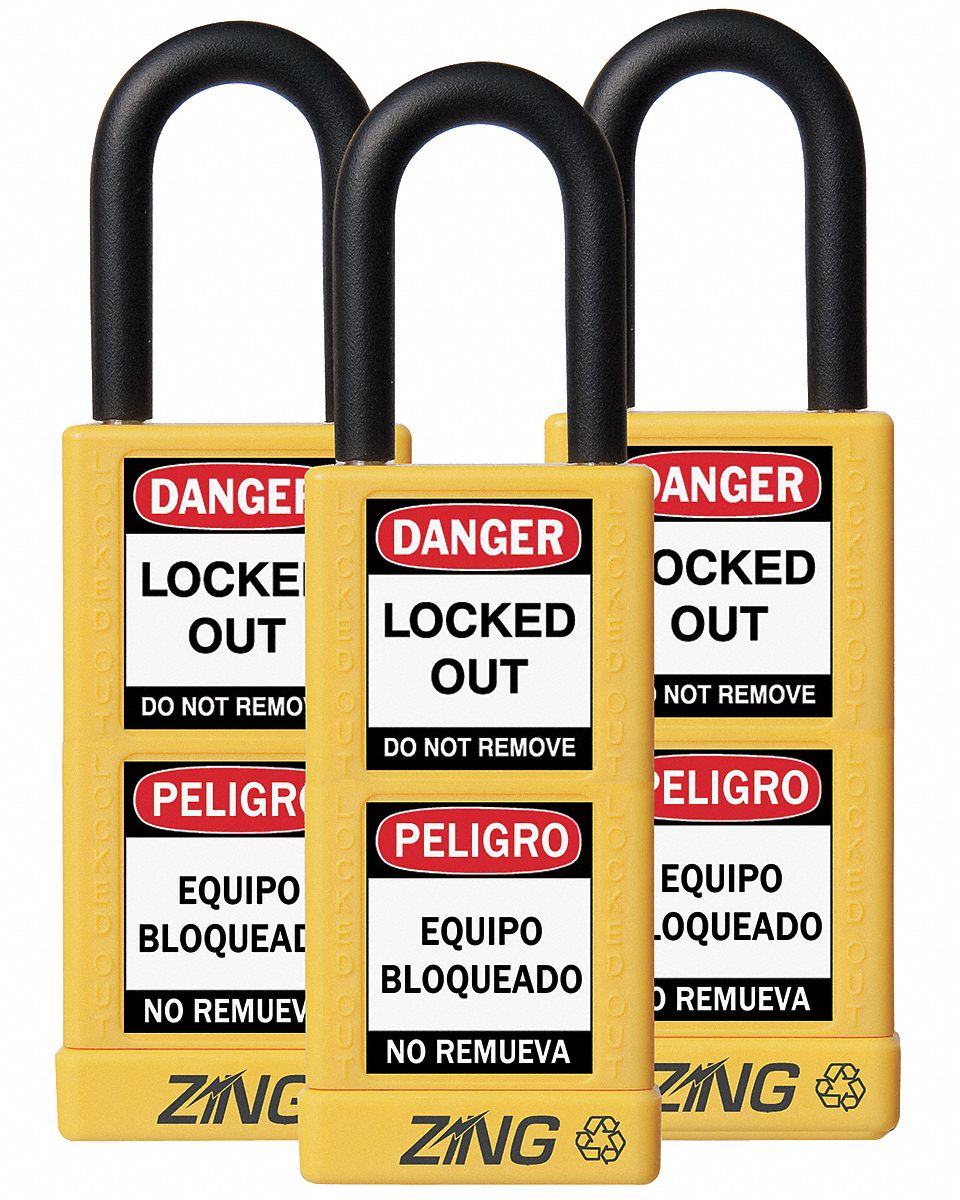 D7359 Lockout Padlock KA Yellow 3 H PK3