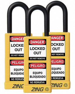 D7359 Lockout Padlock KA Yellow 3 H PK3