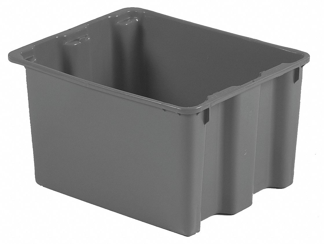 Stk and Nest Ctr Gray Solid Polyethylene