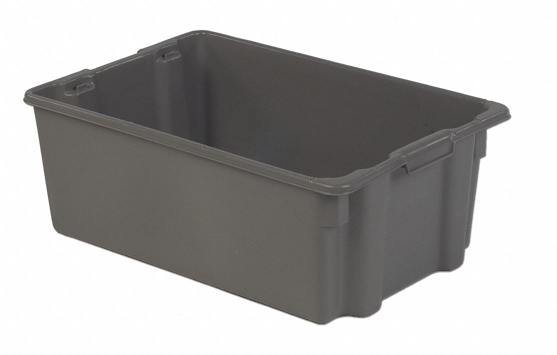 Stk and Nest Ctr Gray Solid Polyethylene