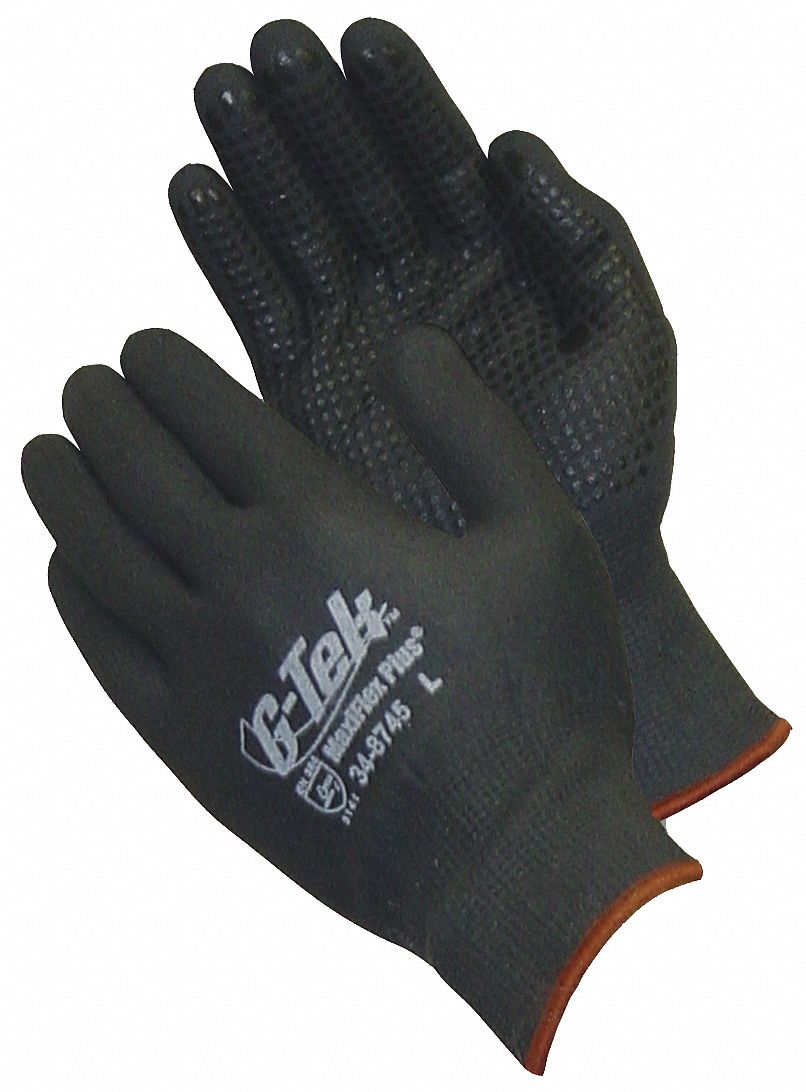 Coated Gloves S Black Nylon PK12