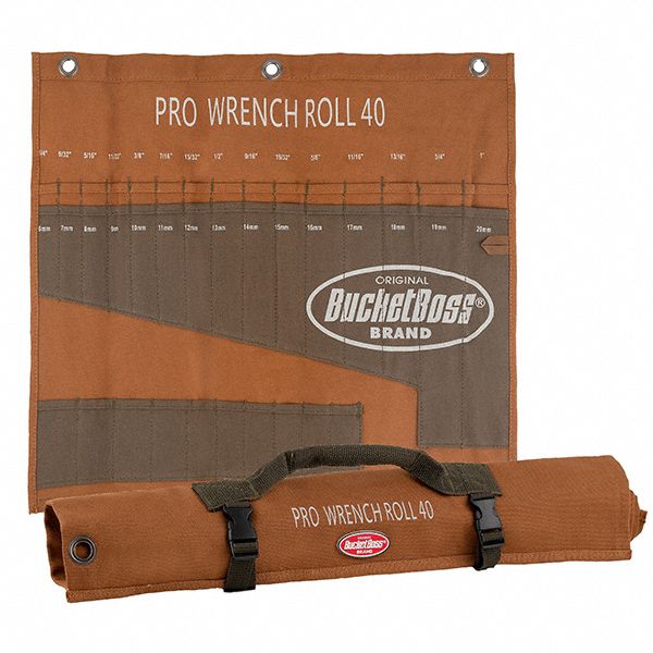Wrench Roll Brown Canvas Tie Strap