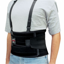 Back Support w/Suspenders Black S