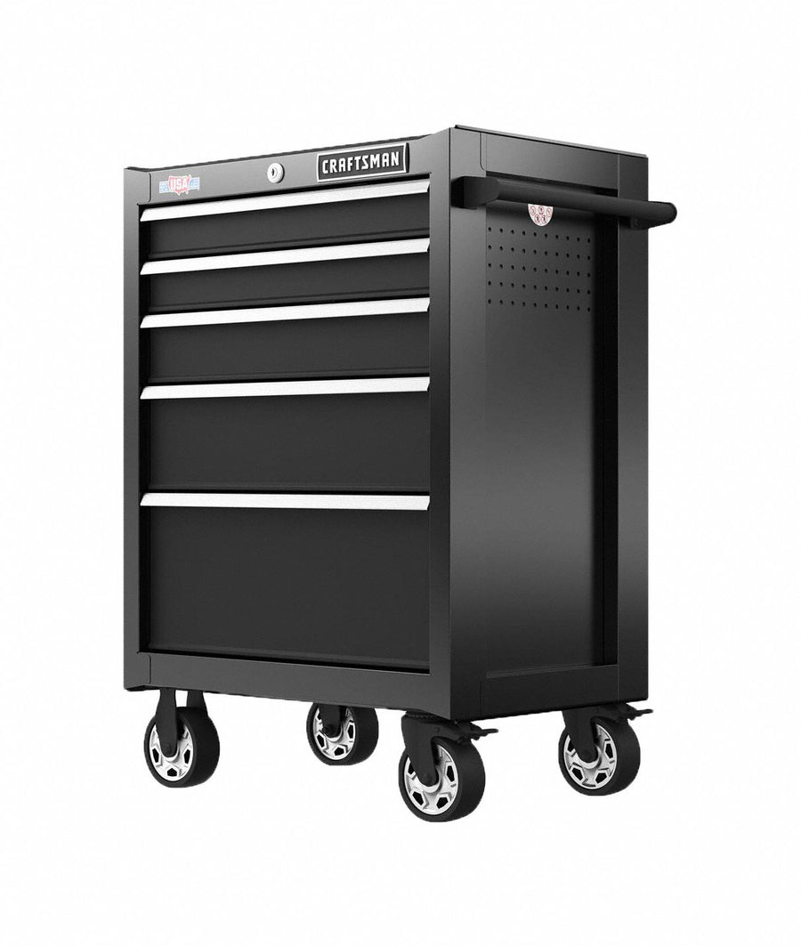 Cabinets 5 Drawers 18 D 26 W Black