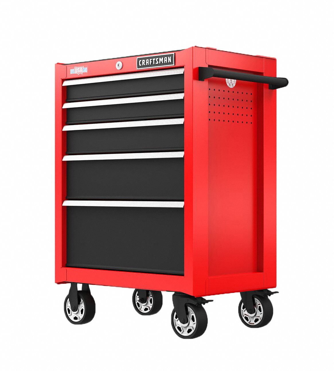 Cabinets 5 Drawers 18 D 26 W Red