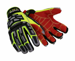 Safety Gloves Black/Hi-Vis Grn/Red L PR