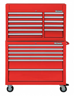 ChestandCabinet PwdrCt Red 17Drawers