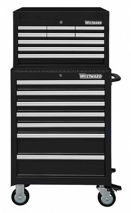 ChestandCabinet PwdrCt Black 16Drawers
