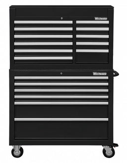 ChestandCabinet PwdrCt Black 17Drawers